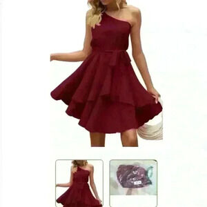 LILLUSORY Women's One Shoulder Ruffle Dress Size XL NWT